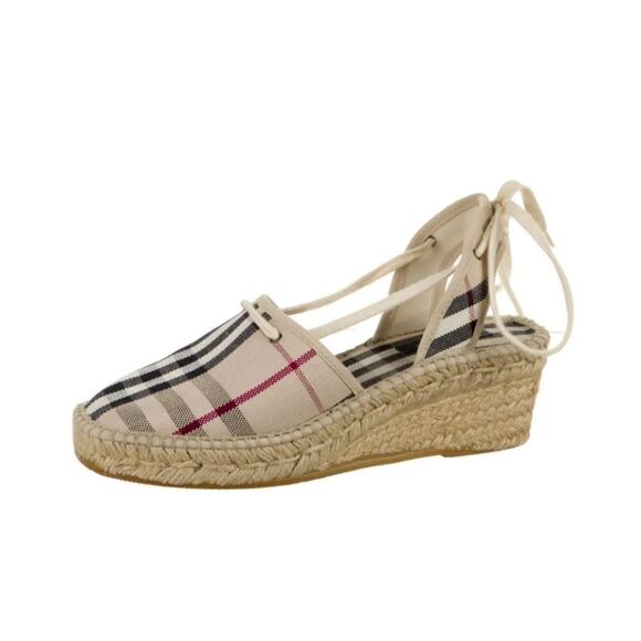 BURBERRYCanvas Plaid Print Espadrilles - Picture 4 of 8
